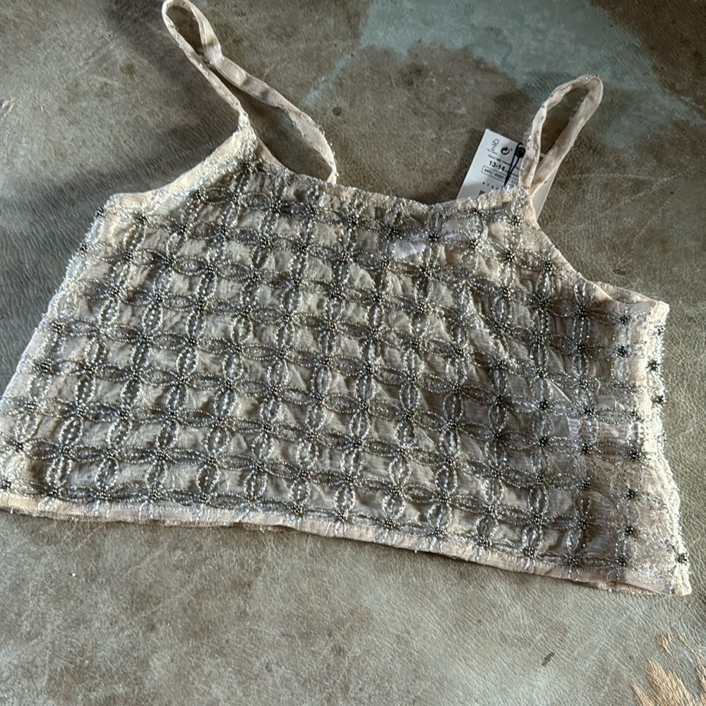 Brand new Zara crop top beaded embellishments